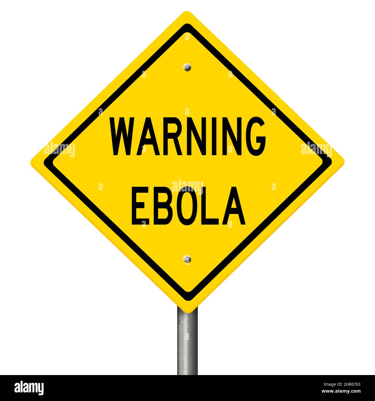 Rendered highway sign warning about disease Stock Photo