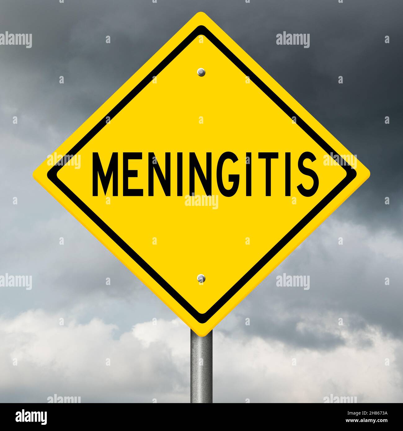 Rendered highway sign warning about disease Stock Photo Alamy