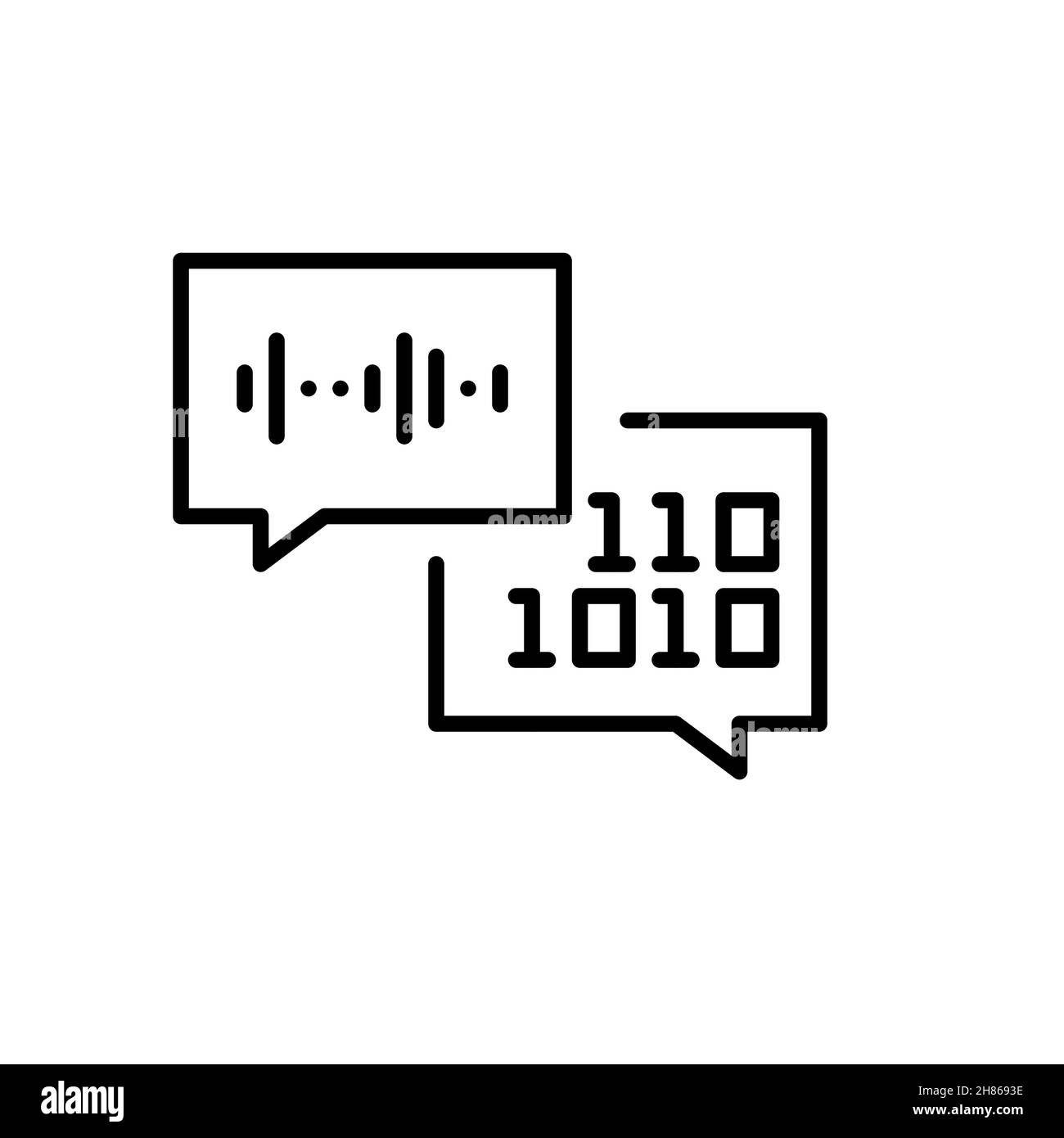 Voice recognition. Device voice control via intelligent voice control and verification. Artificial intelligence icon. Pixel perfect, editable stroke Stock Vector