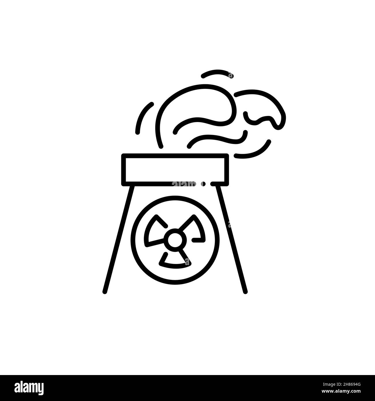 Nuclear power plant. Sustainable eco friendly energy generation. Pixel