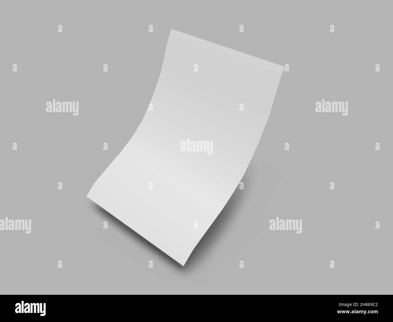 Flyer Paper 3D Illustration Mockup Scene on Isolated Background Stock