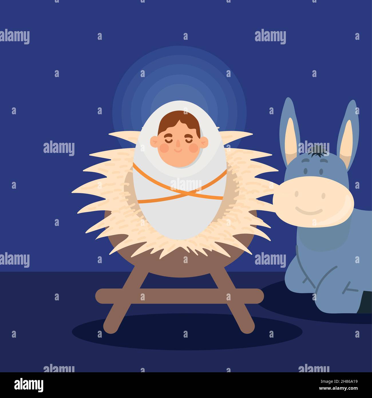 baby jesus and donkey Stock Vector Image & Art Alamy