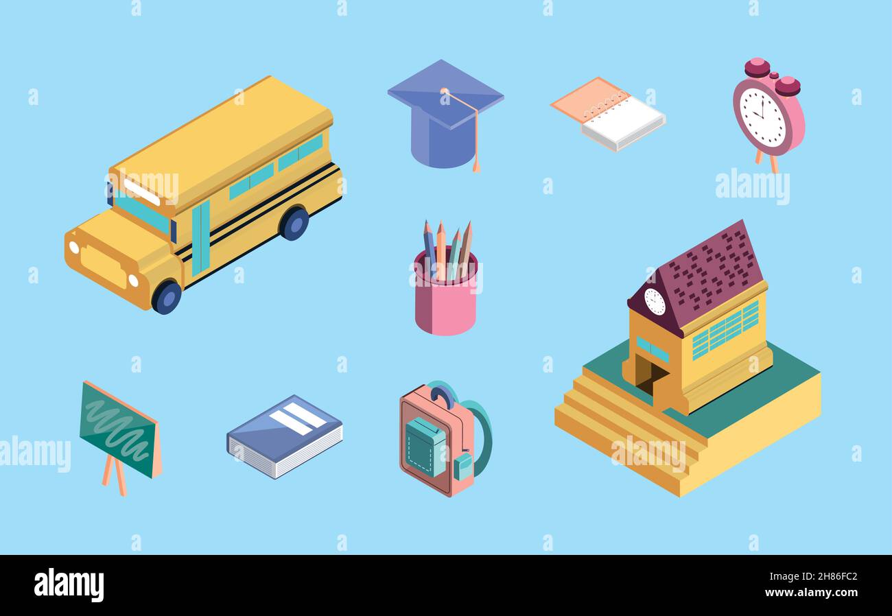 icons isometric school Stock Vector Image & Art - Alamy