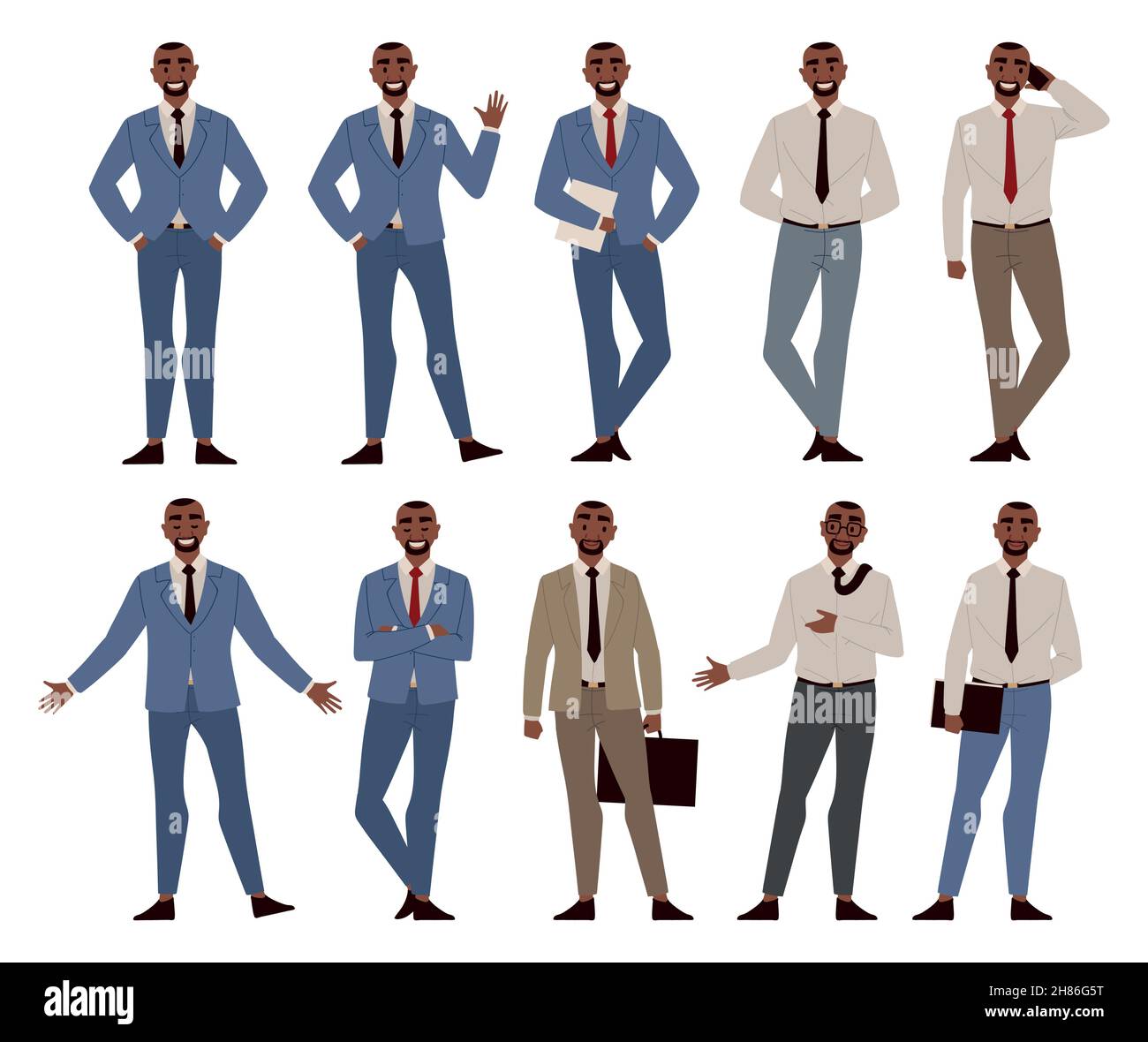 set of black business people Stock Vector Image & Art - Alamy