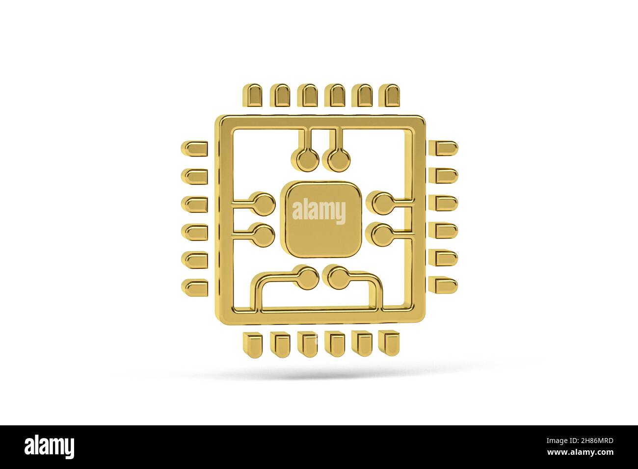 Golden 3d CPU icon isolated on white background - 3d render Stock Photo ...
