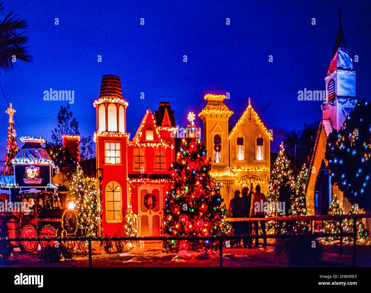 Christmas Lights John Sanders' Home Phoenix, Arizona, USA Stock Photo