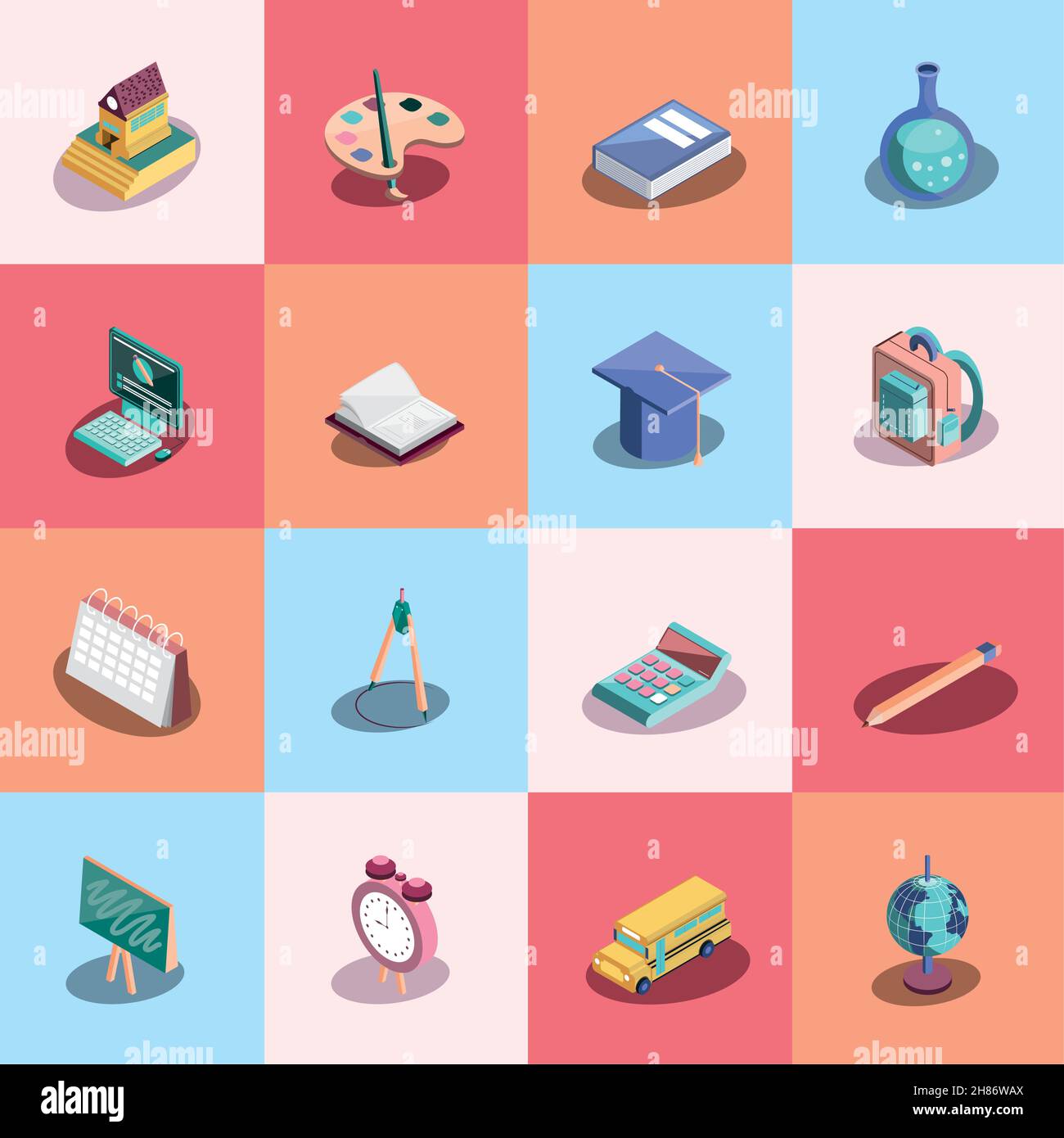 icons set school Stock Vector Image & Art - Alamy