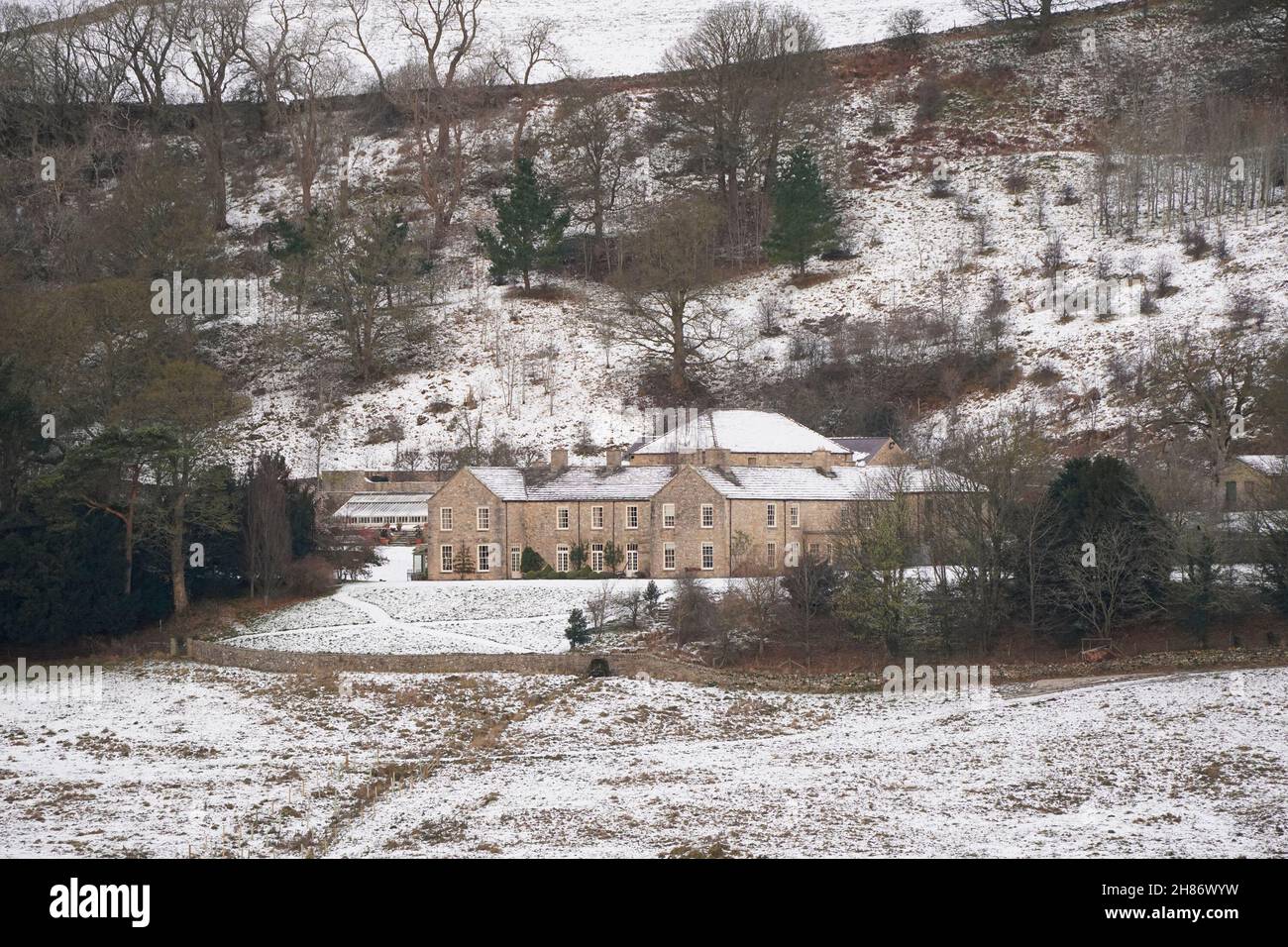 Snow covered fields at the village of Stainton, North Yorkshire, amid freezing conditions in the