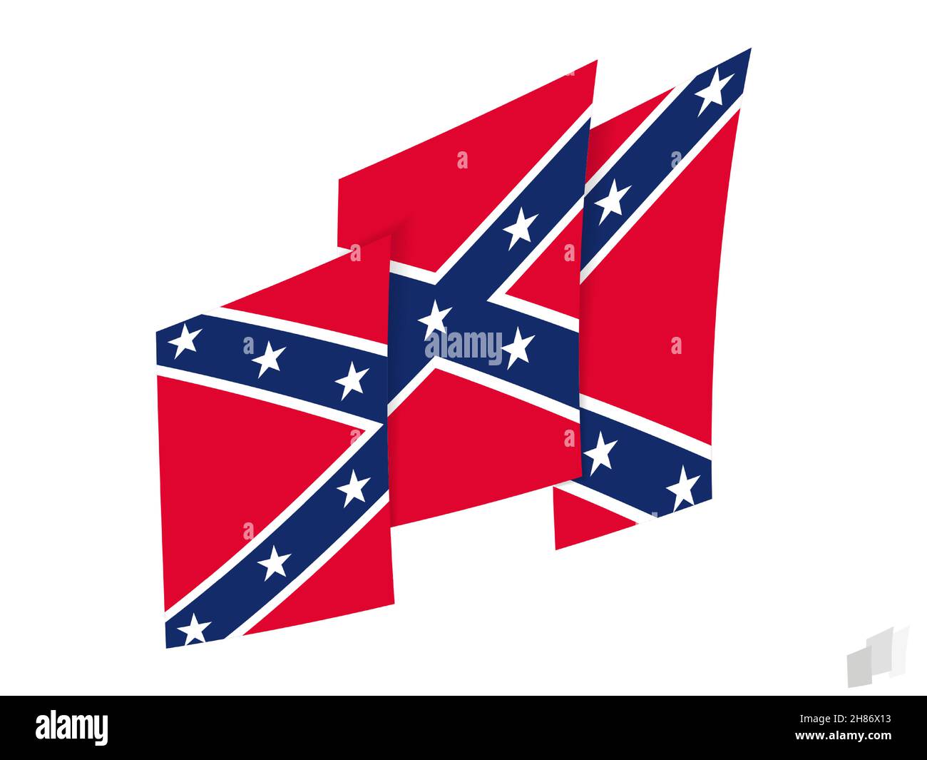 Confederate flag in an abstract ripped design. Modern design of the