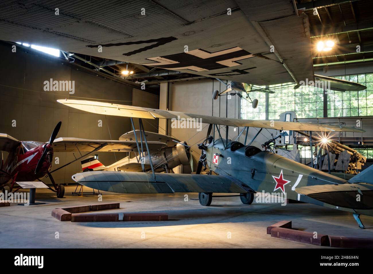 Polikarpov Po-2 and Curtiss Hawk II -  -  Polish Aviation Museum. Krakow, Poland, Europe Stock Photo