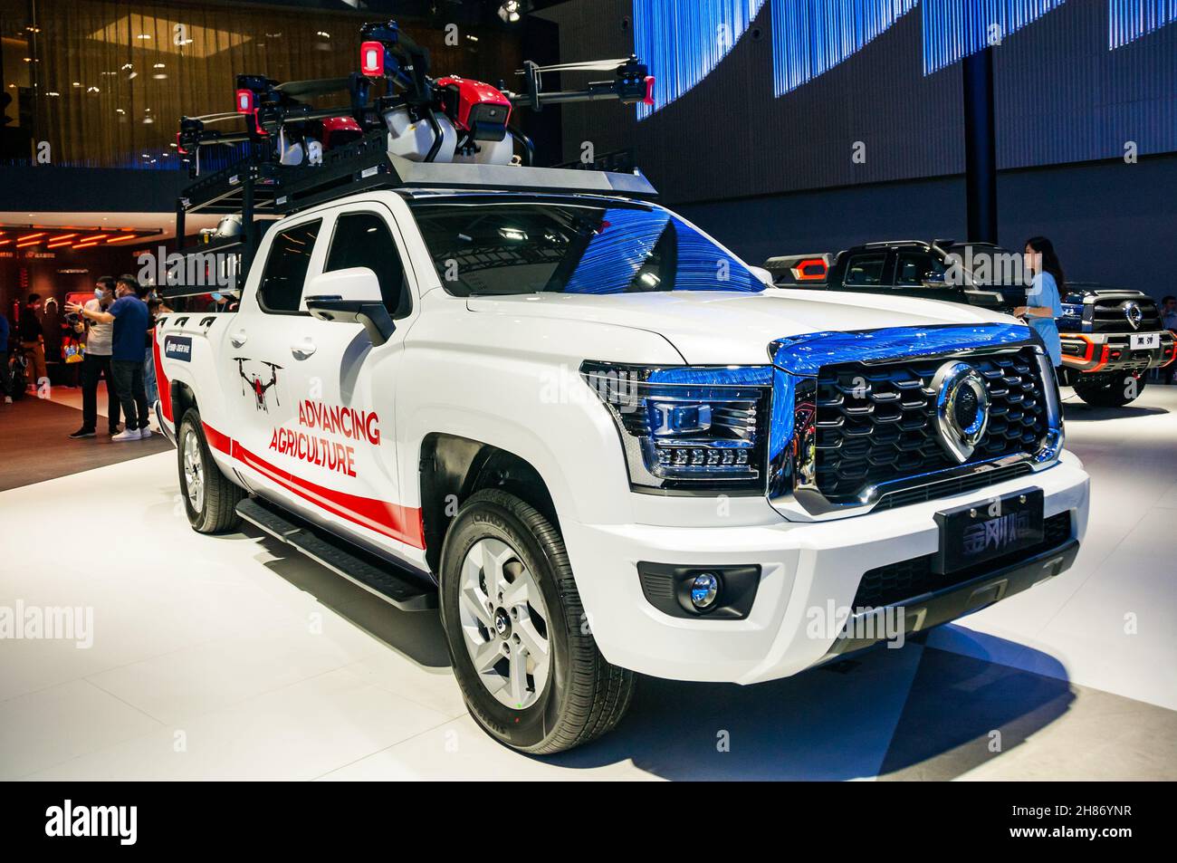 GWM Poer King Kong Canon Advancing Agriculture concept pickup truck on display at the 2021 Guangzhou Auto Show, Guangdong Province, China. Stock Photo