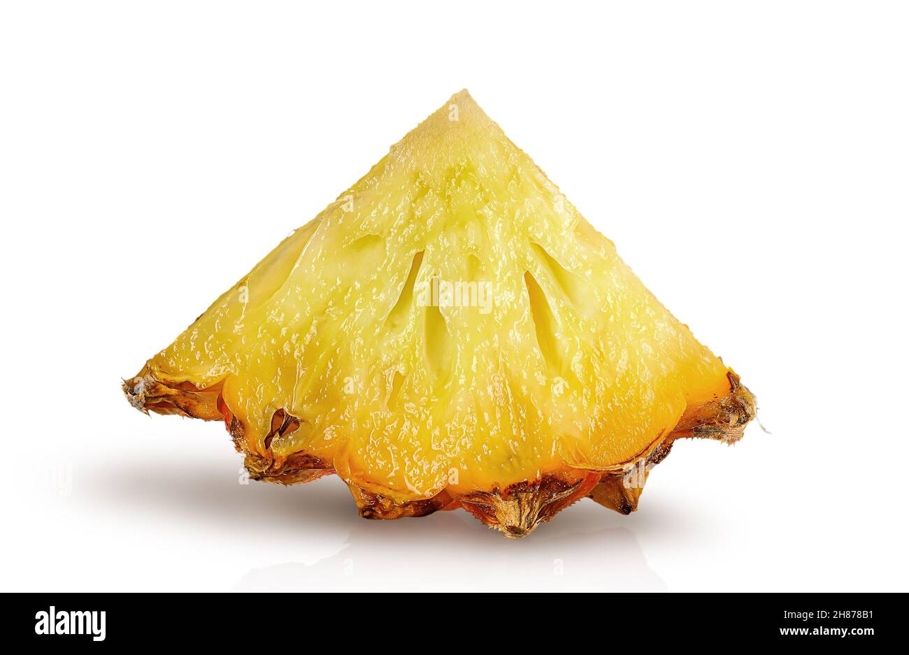 Single pineapple slice isolated on a white background Stock Photo