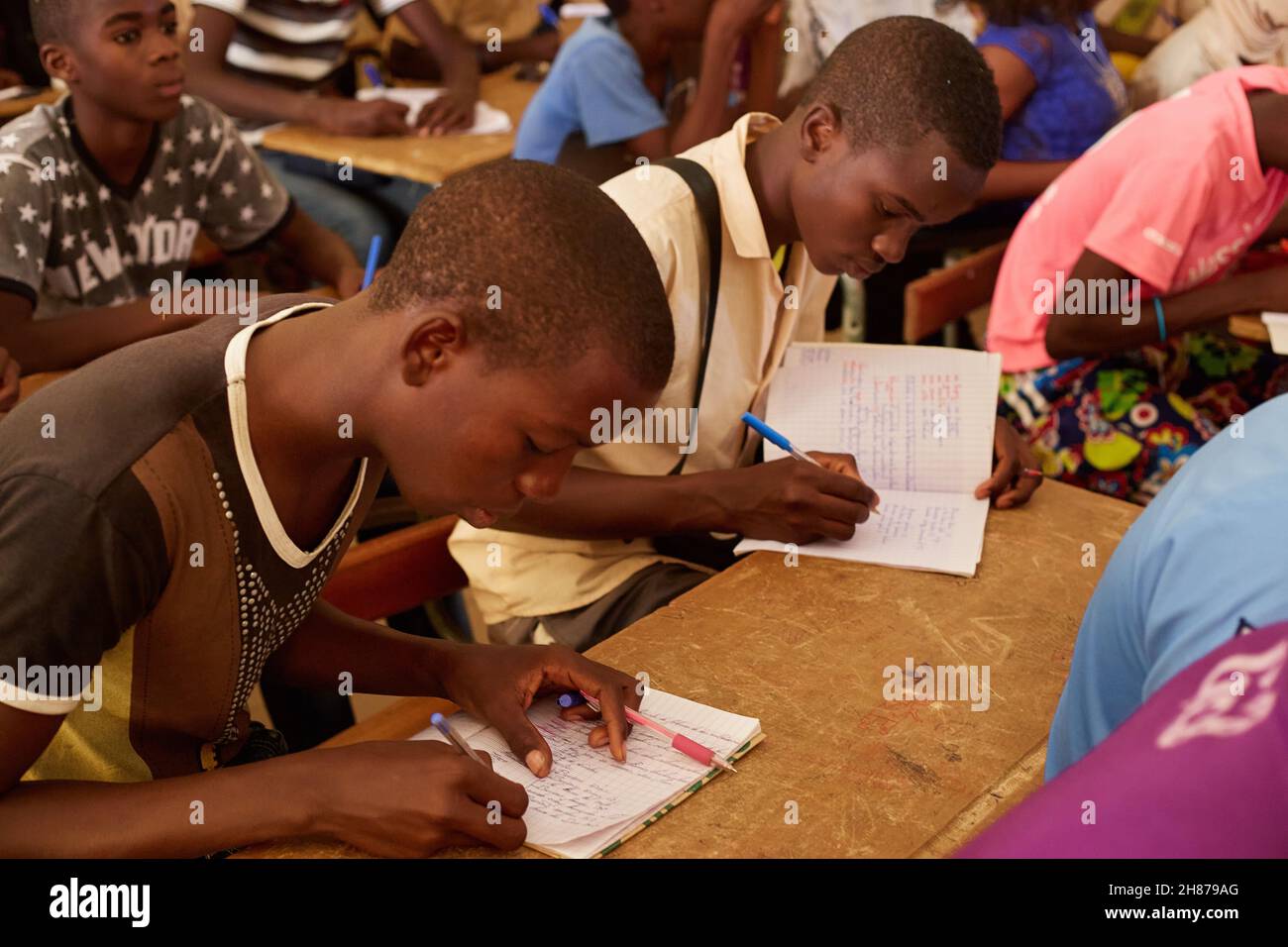 MBour. Senegal. 3th Mar, 2016. Students during a class at the ONCAD secondary school in Mbour, Senegal. © Iñigo Alzugaray/Alamy Stock Photo Stock Photo