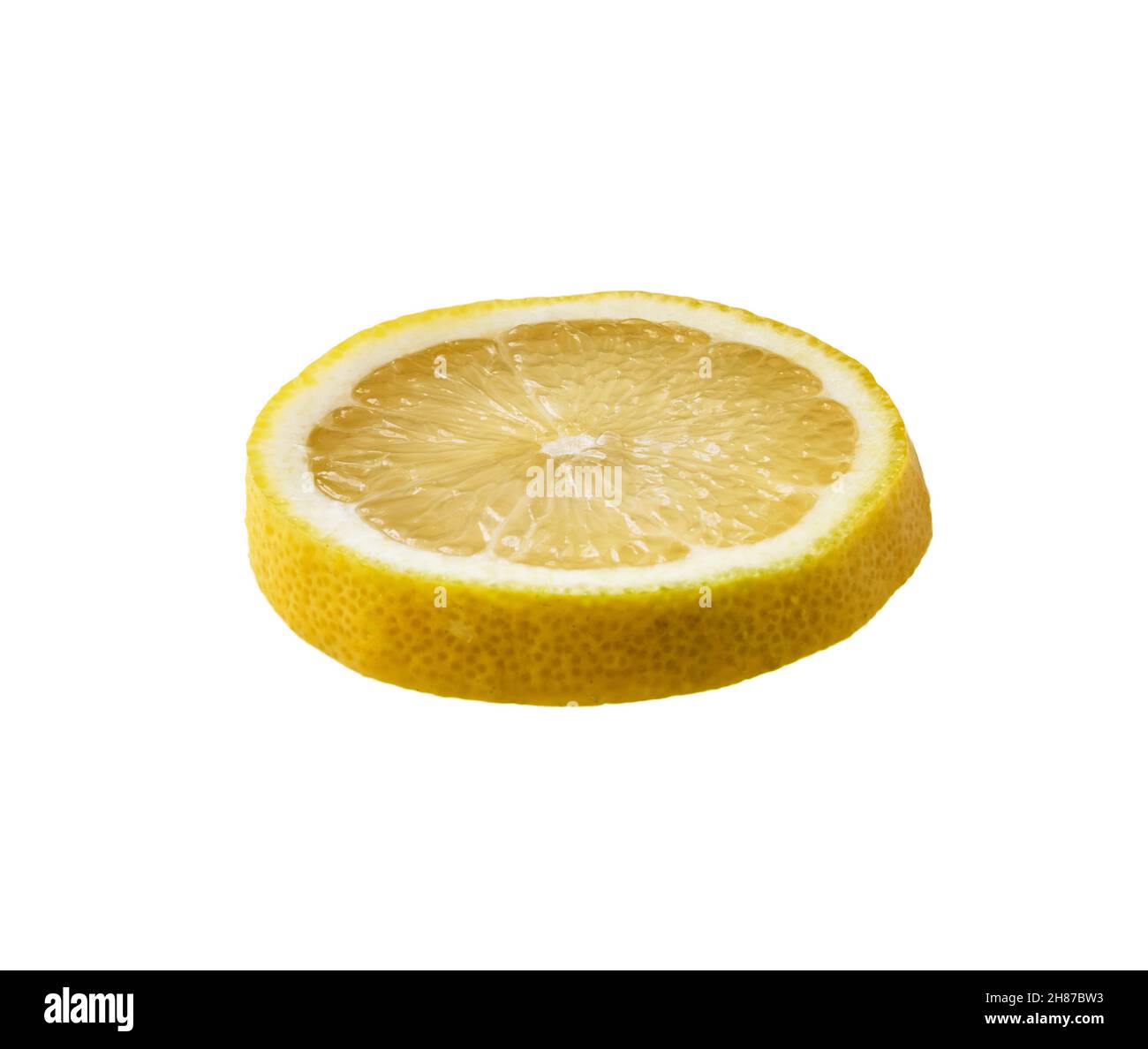 Slice of lemon isolated on a white background Stock Photo - Alamy