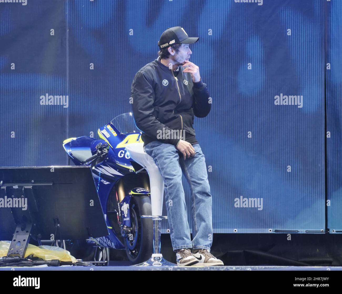 Valentino Rossi meets and greets the numerous fans at Eicma, the international show Stock Photo - Alamy