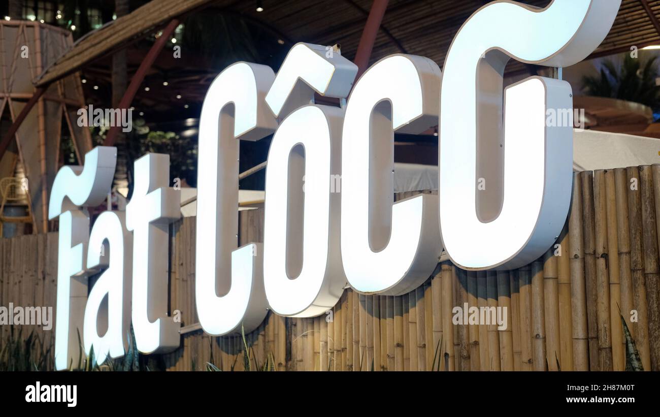 Sign Billboard Fat Coco Beach Club Restaurant Cafe Music Venue Beach Road Pattaya Thailand Stock Photo