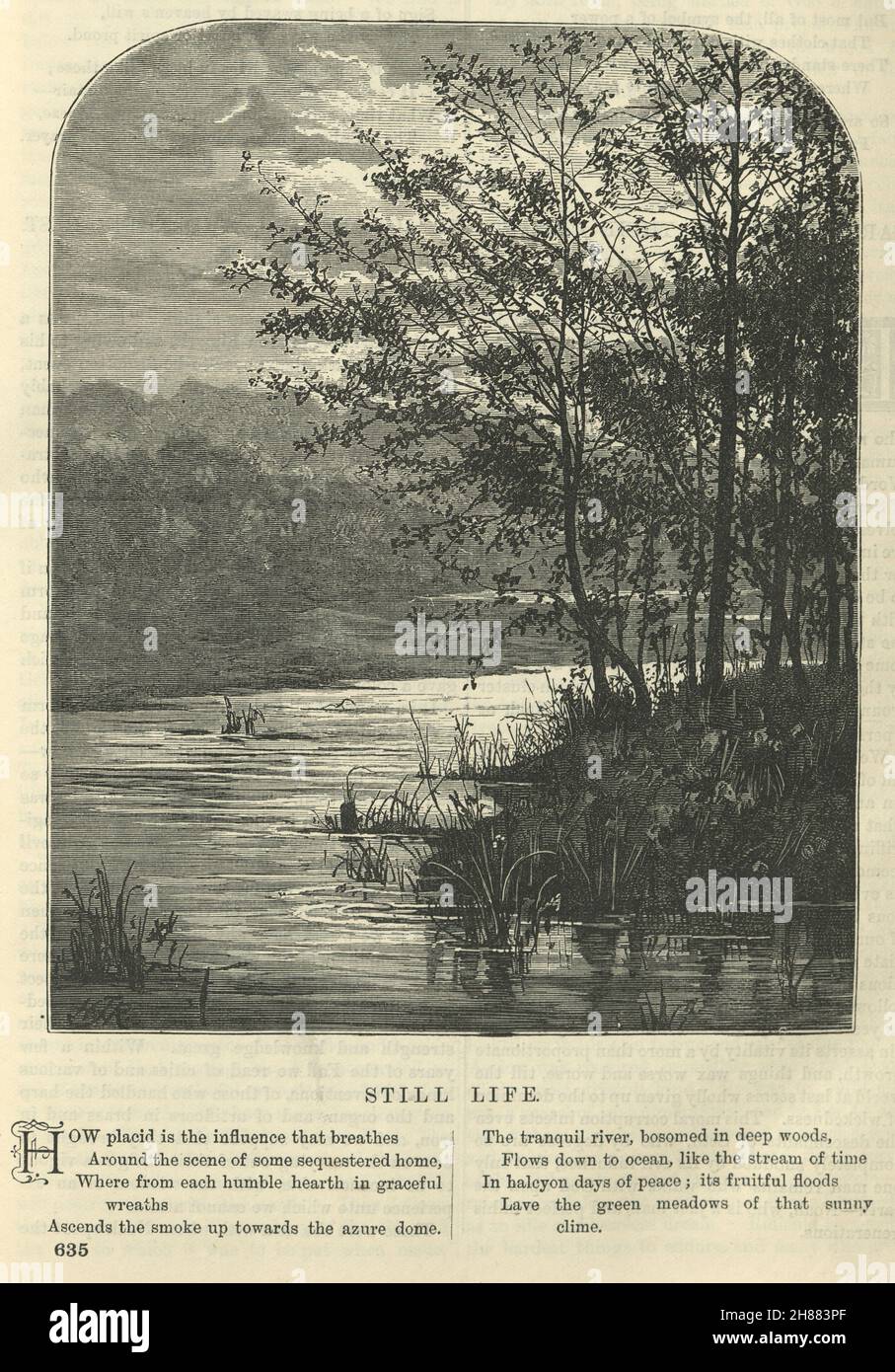 Victorian tranquil river scene, 1870s, 19th Century Stock Photo - Alamy
