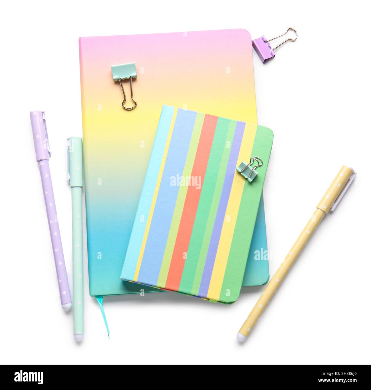 Stationary supplies on white background Stock Photo Alamy