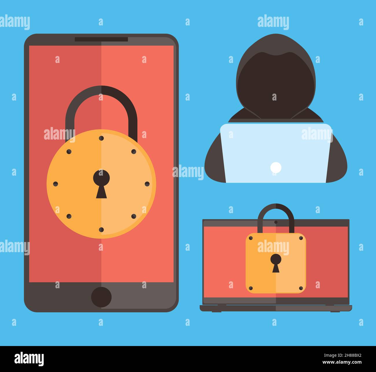 three cyber security set icons Stock Vector Image & Art - Alamy