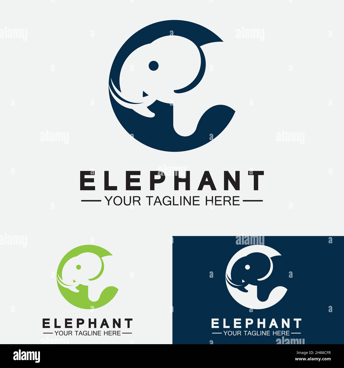Elephant Logo Vector Illustrator Design Template Stock Vector