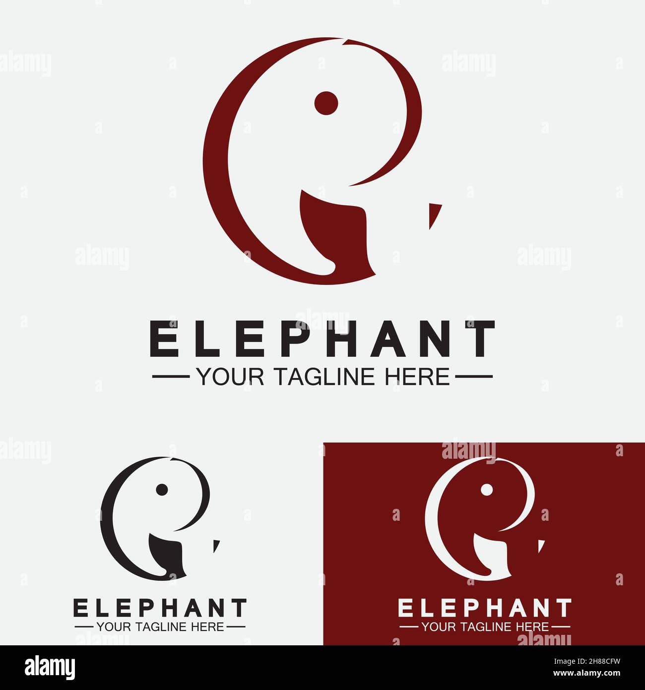 Elephant Logo Vector Illustrator Design Template Stock Vector