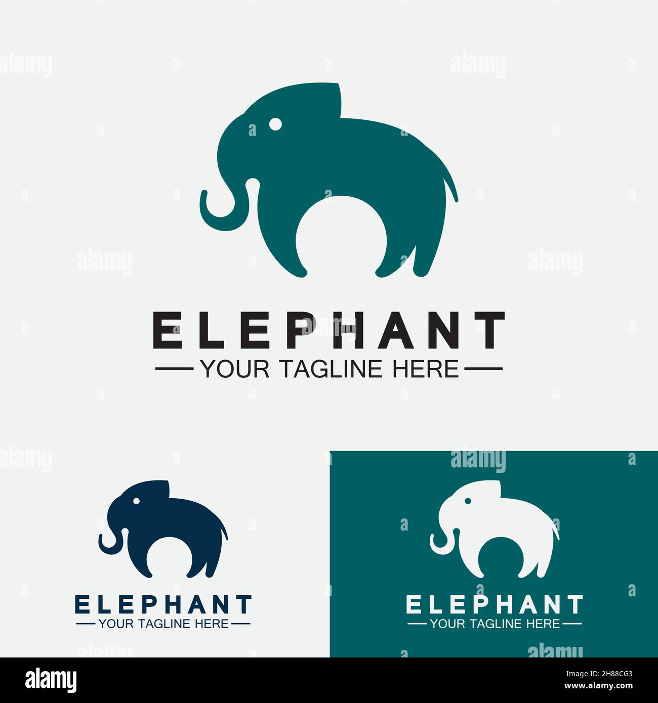 Elephant Logo Vector Illustrator Design Template Stock Vector