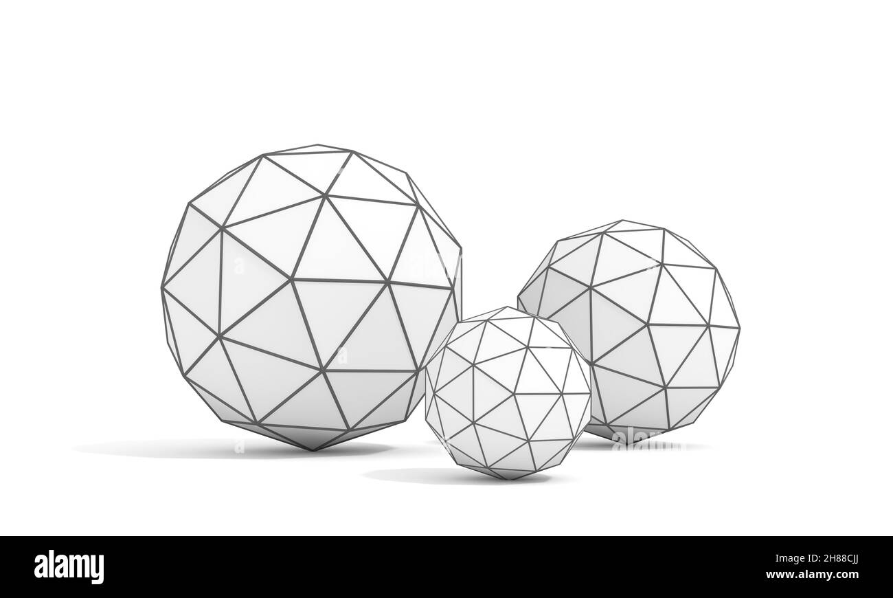 Abstract geometry shapes. Wireframe model. 3d rendering Stock Photo - Alamy