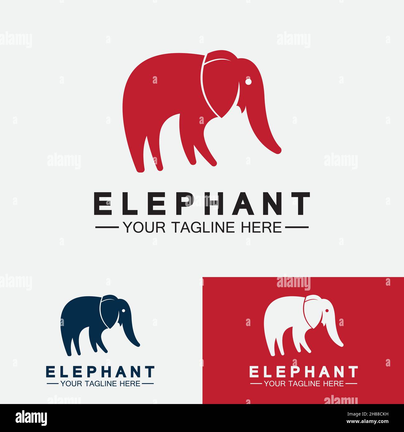 Elephant Logo Vector Illustrator Design Template Stock Vector
