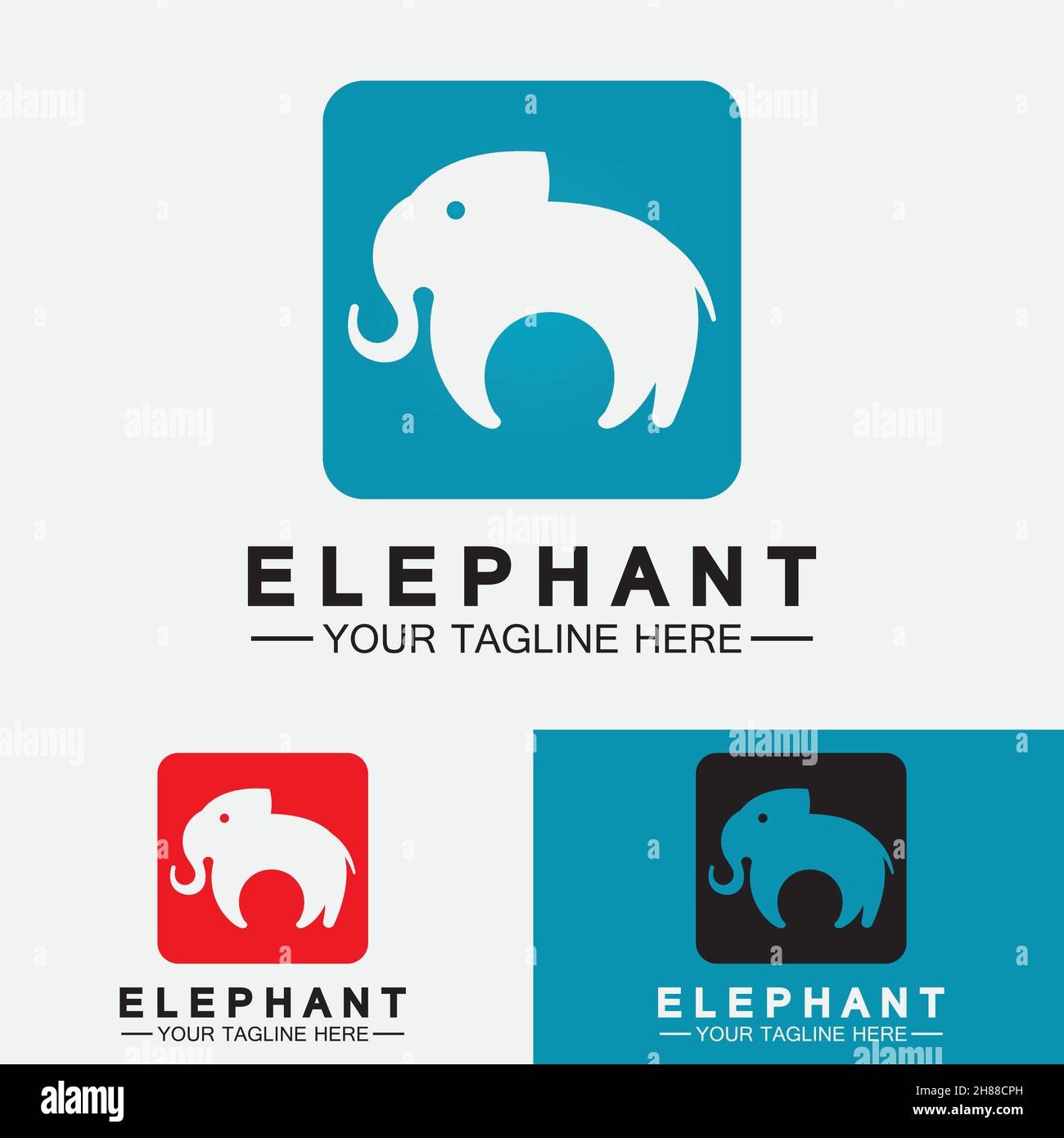 Elephant Logo Vector Illustrator Design Template Stock Vector