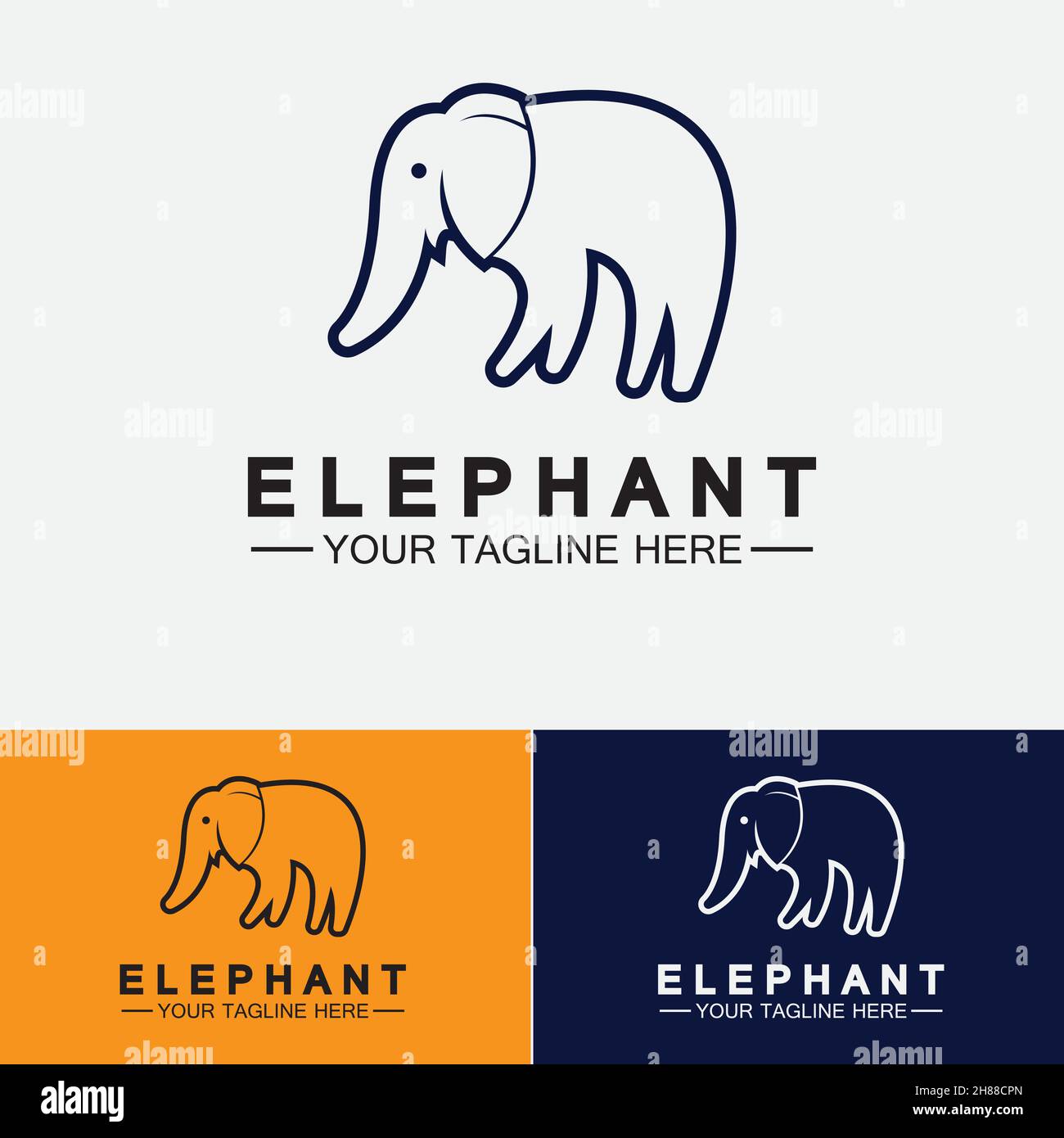 Elephant Logo Vector Illustrator Design Template Stock Vector