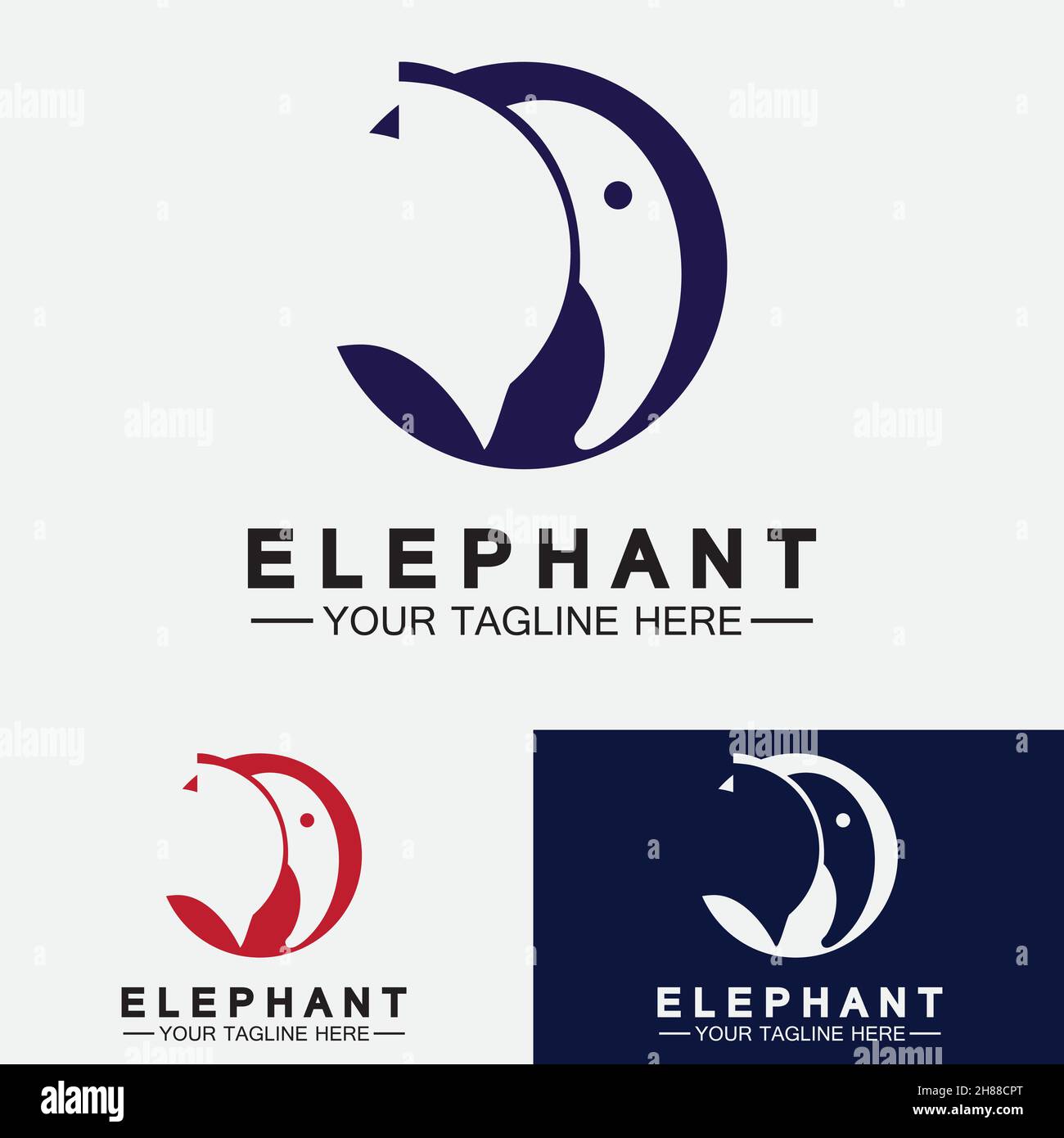 Elephant Logo Vector Illustrator Design Template Stock Vector