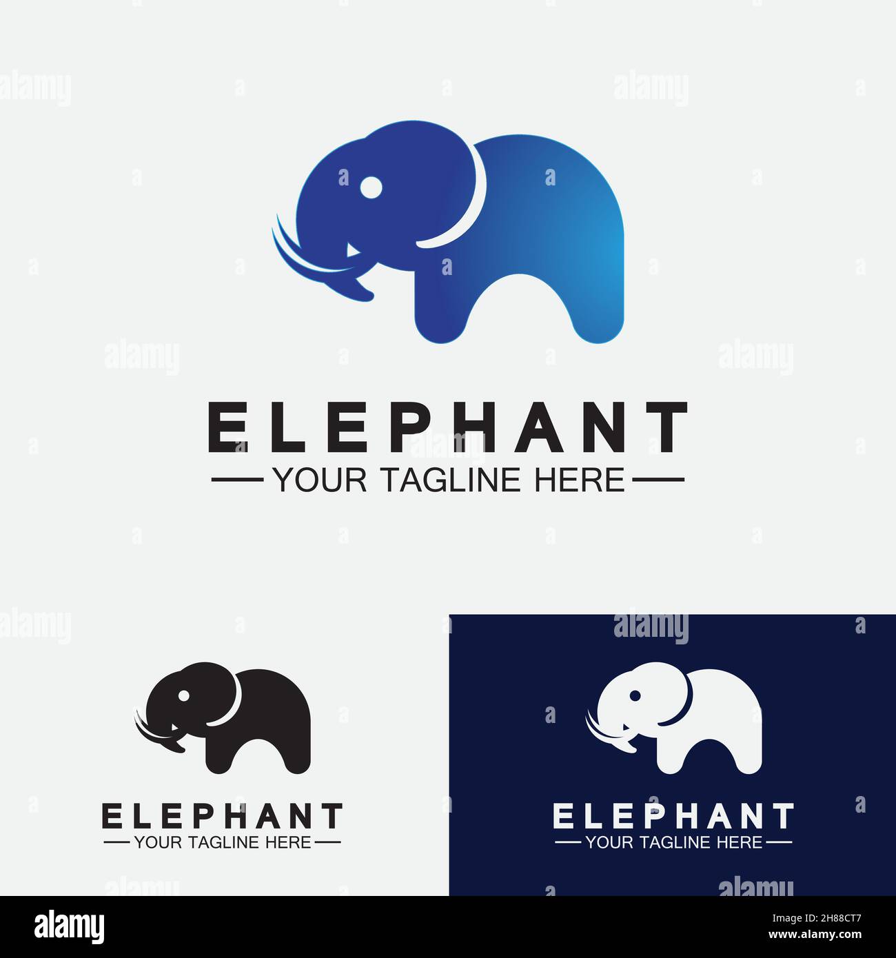 Elephant Logo Vector Illustrator Design Template Stock Vector
