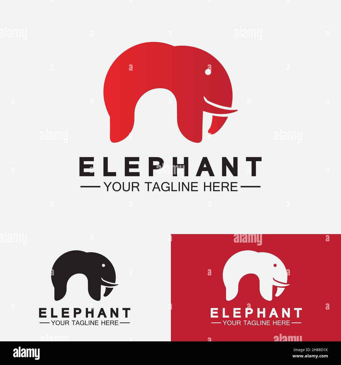 Elephant Logo Vector Illustrator Design Template Stock Vector