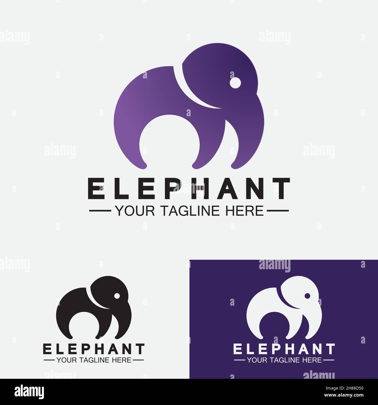 Elephant Logo Vector Illustrator Design Template Stock Vector