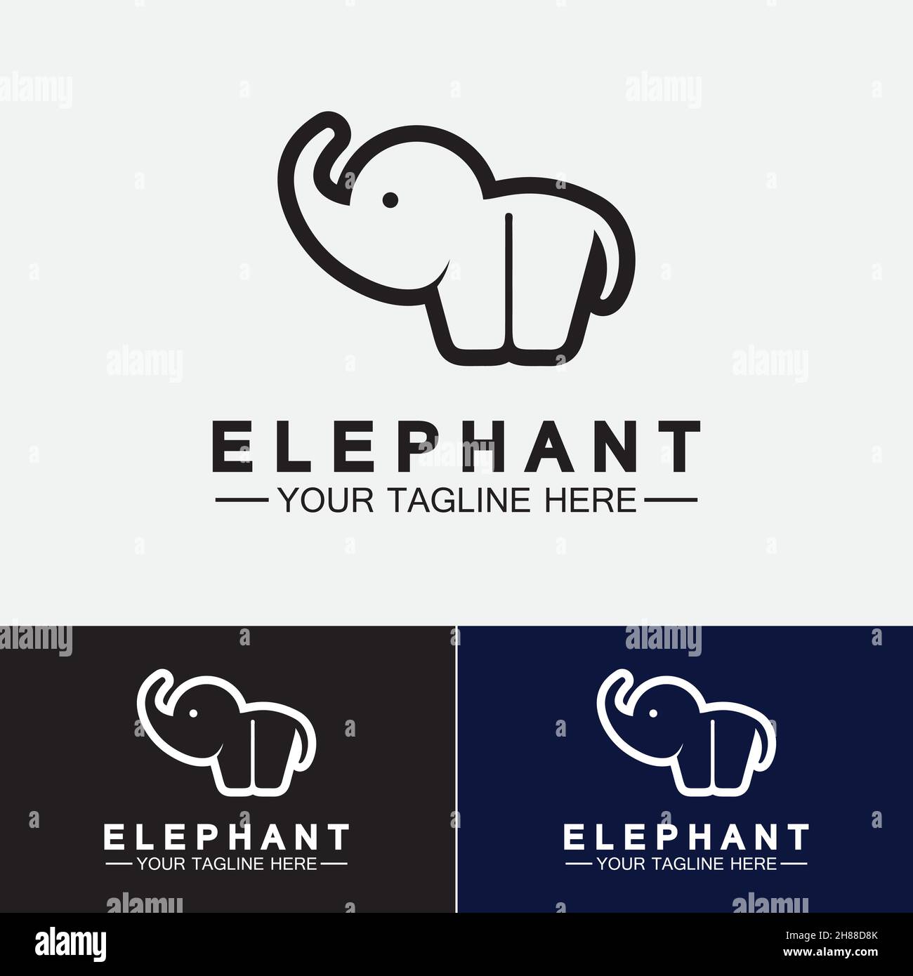 Elephant Logo Vector Illustrator Design Template Stock Vector