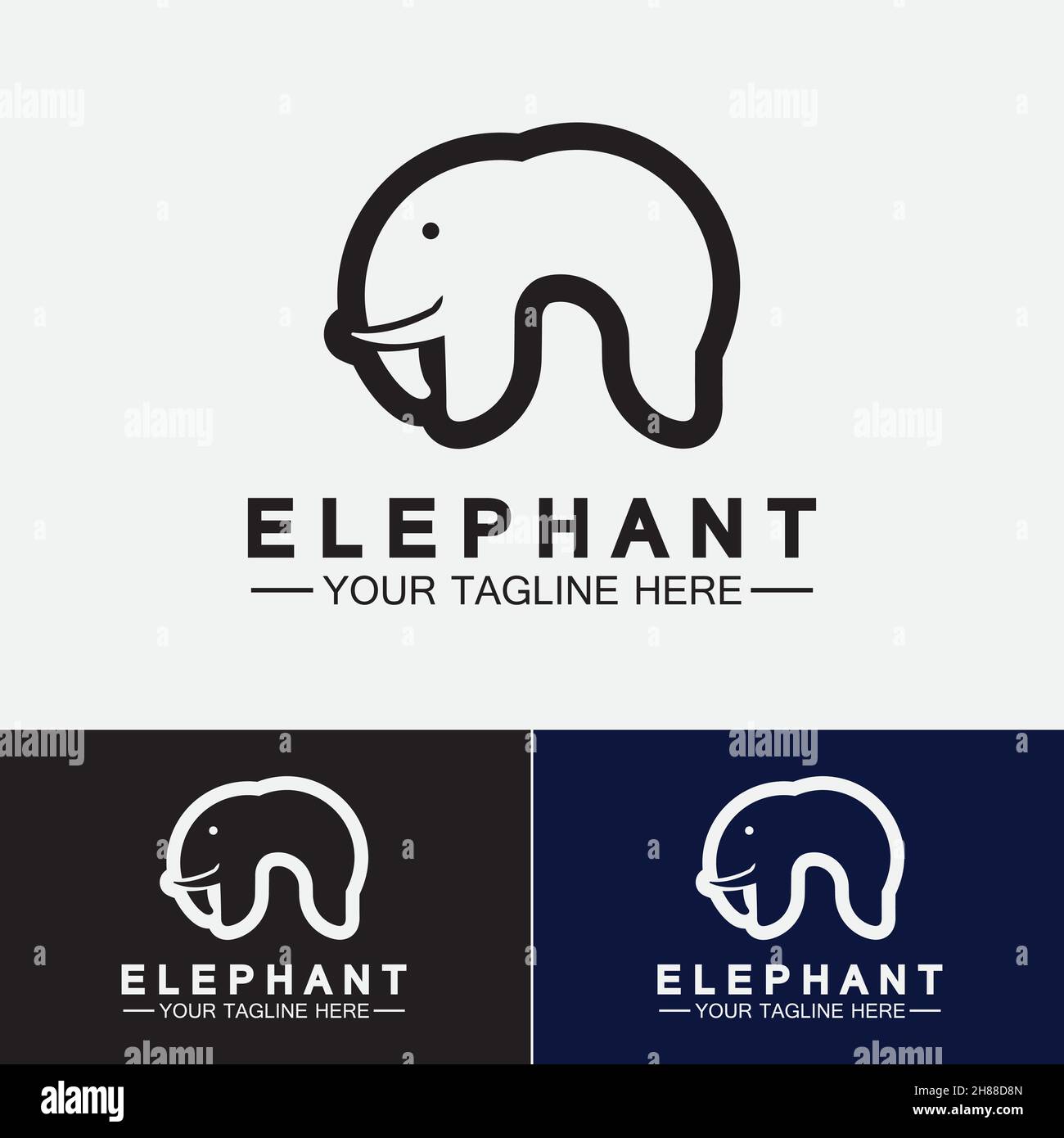 Elephant Logo Vector Illustrator Design Template Stock Vector