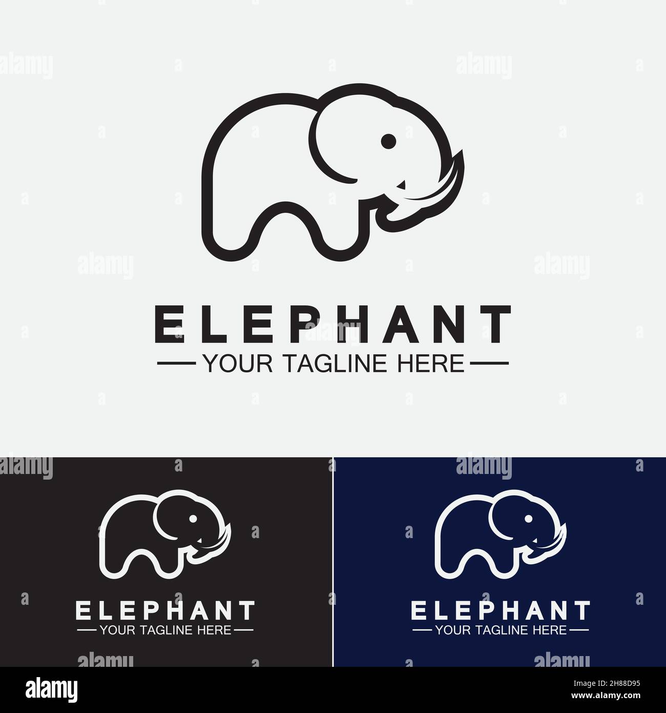 Elephant Logo Vector Illustrator Design Template Stock Vector