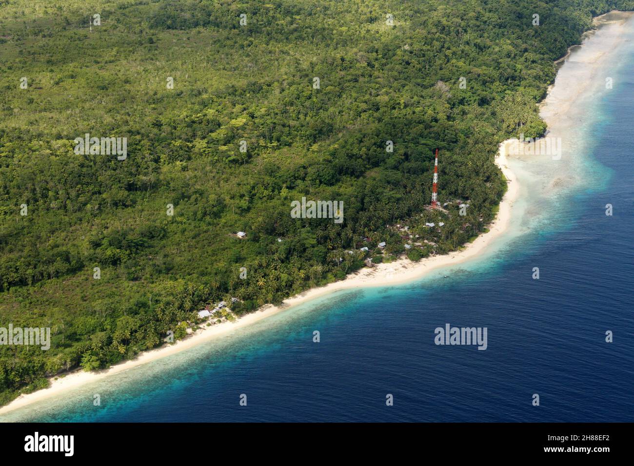 Aerial photography of Biak, West Papua, Indonesia Stock Photo