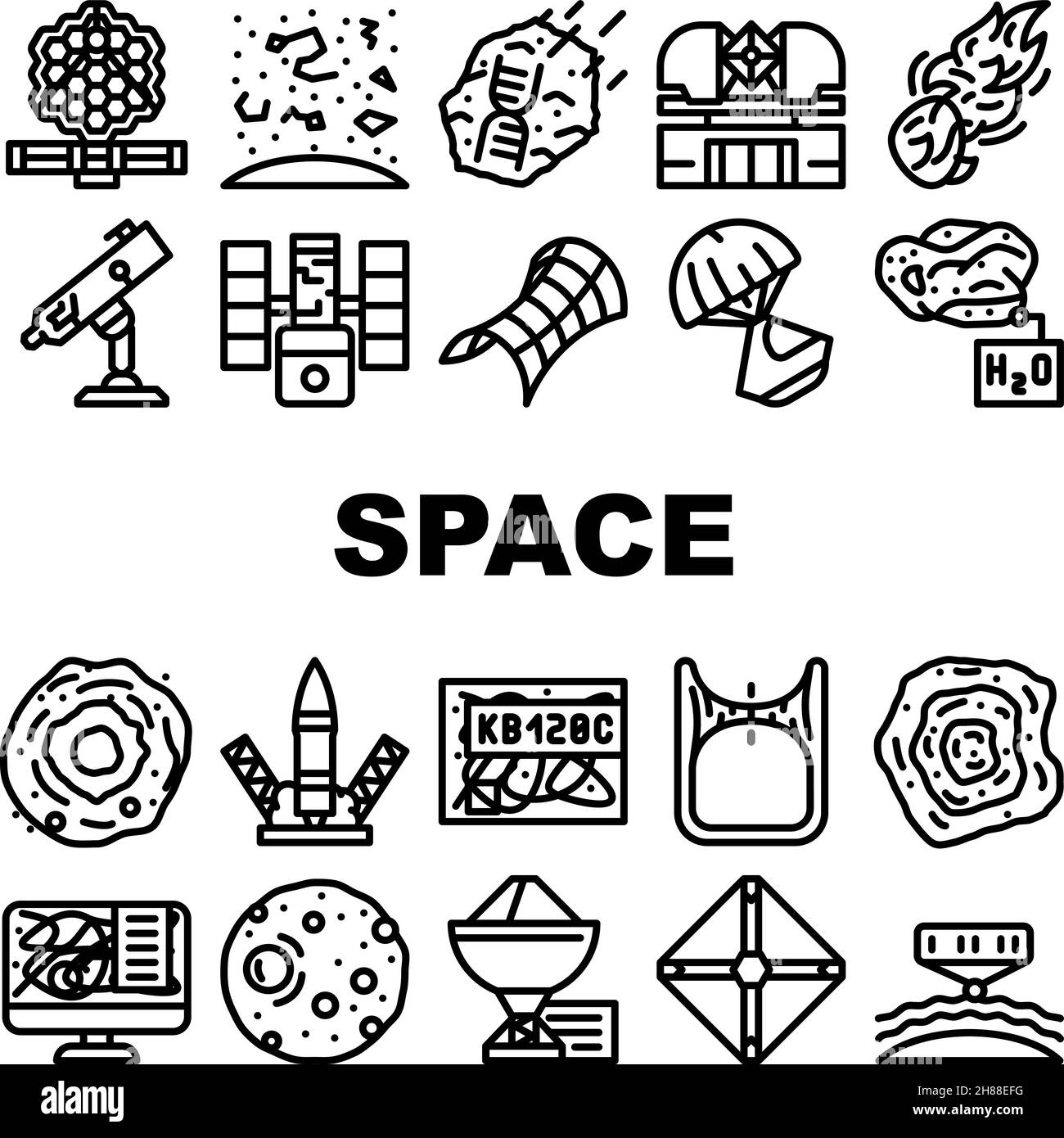 Space Researchment Equipment Icons Set Vector Stock Vector Image & Art Alamy