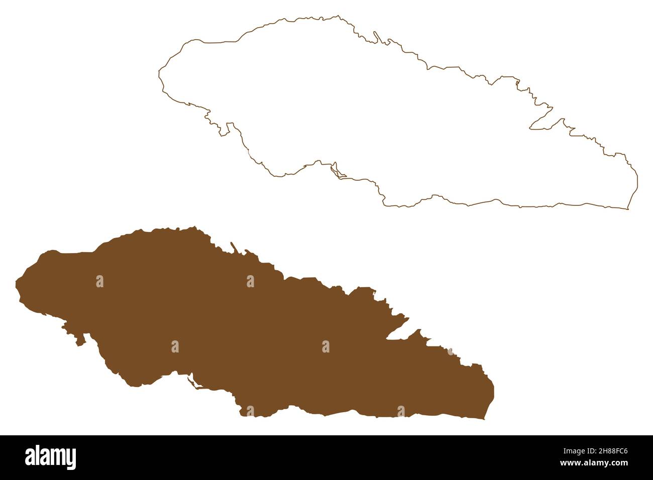 Upolu Island Samoa Islands Archipelago Polynesia Map Vector Illustration Scribble Sketch 5655