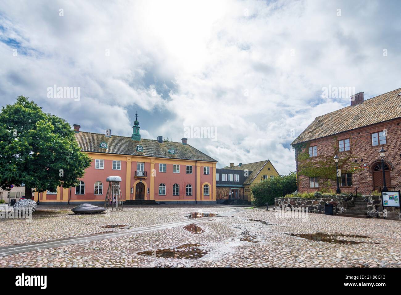 Ängelholm: Old courthouse in , Skane län, Scania, Schonen, Sweden Stock Photo