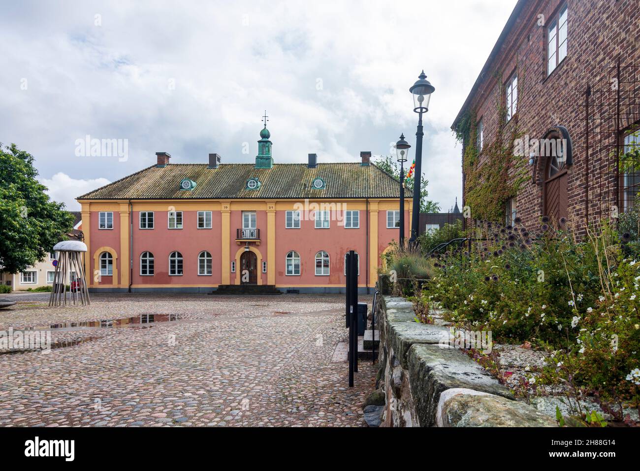 Ängelholm: Old courthouse in , Skane län, Scania, Schonen, Sweden Stock Photo