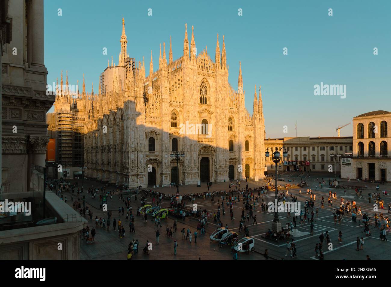 Piazza del Duomo or Duomo Square. Duomo di Milano Cathedral, Italy Stock Photo
