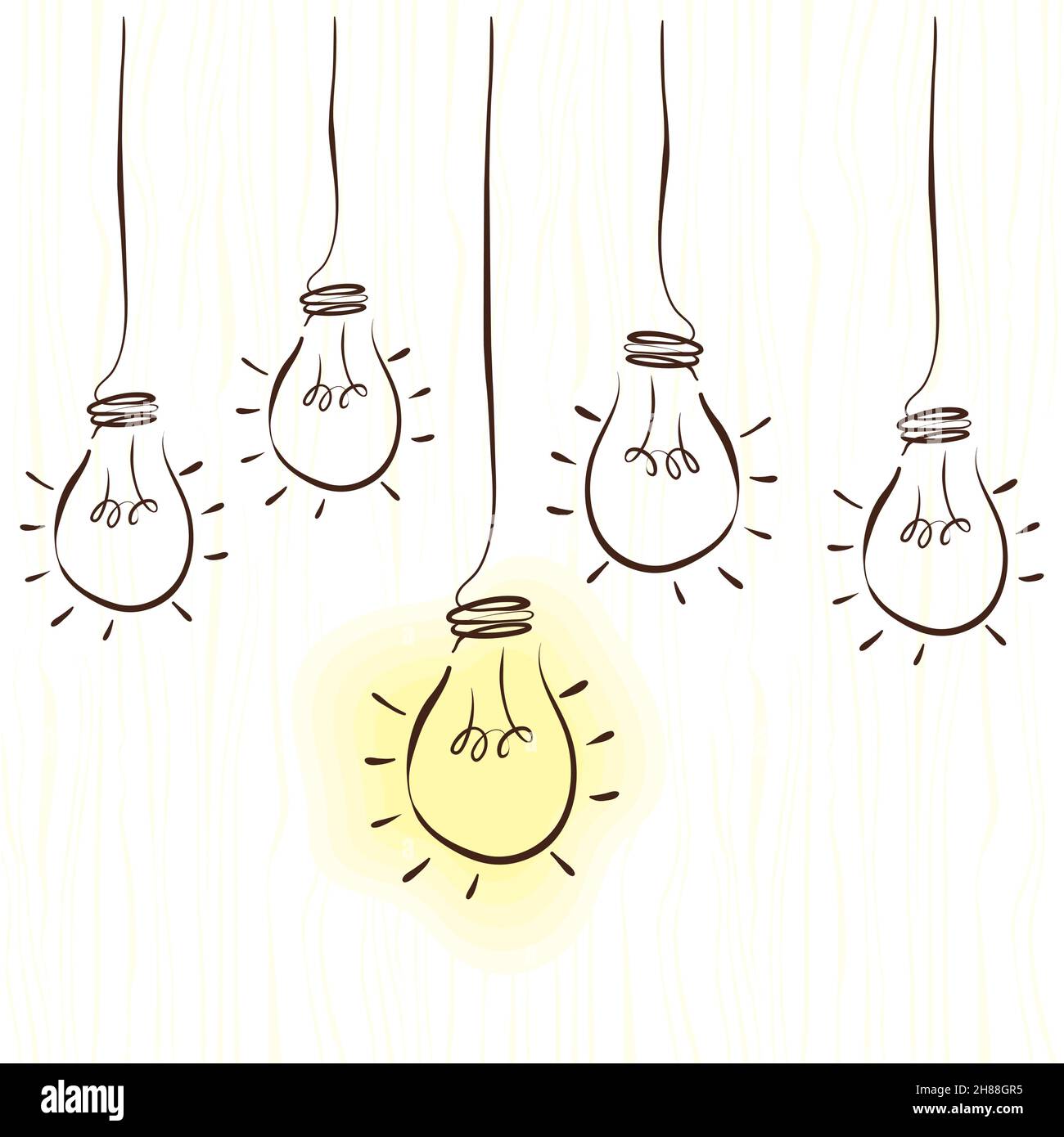 five bulbs doodle set icons Stock Vector Image & Art - Alamy