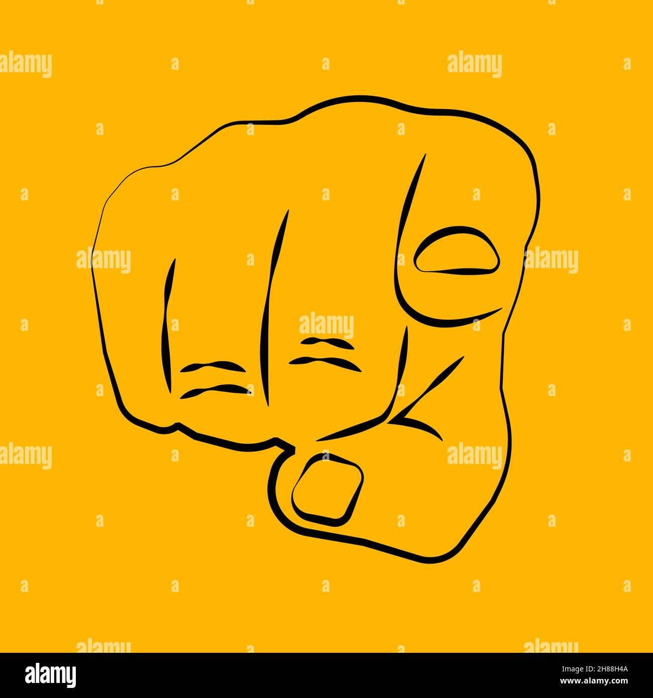Index finger poster. Gesticulation symbol. Index finger pointing