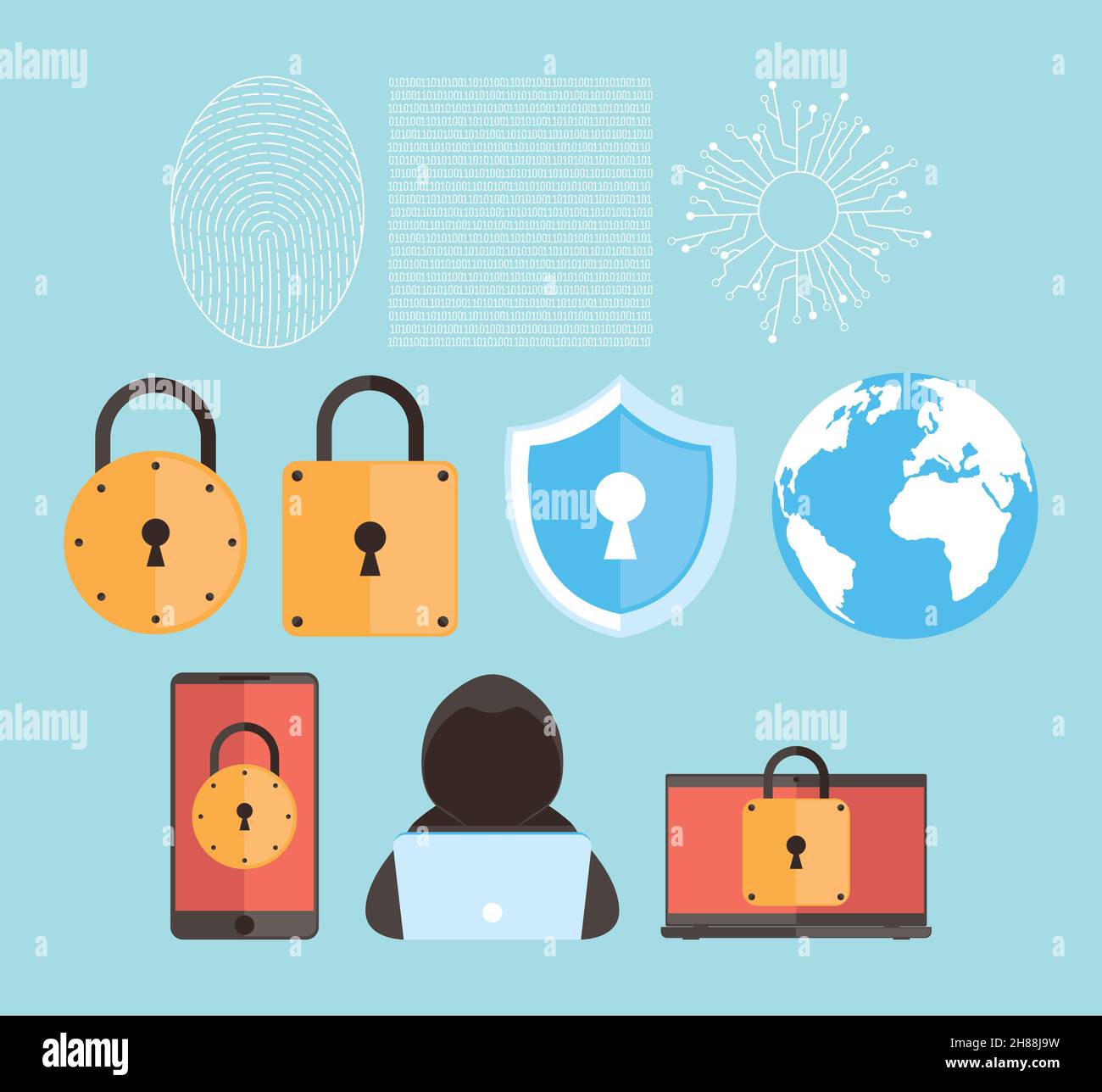 ten cyber security set icons Stock Vector Image & Art - Alamy