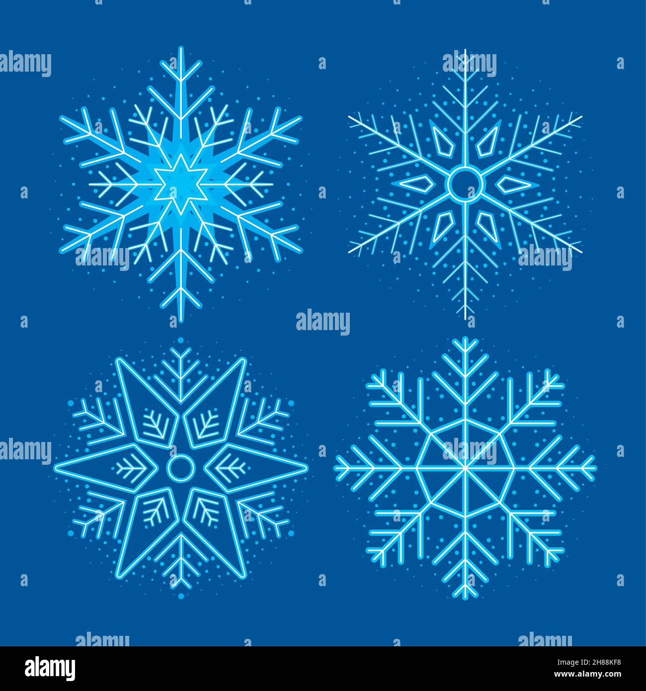 snowflakes winter set four icons Stock Vector Image & Art - Alamy