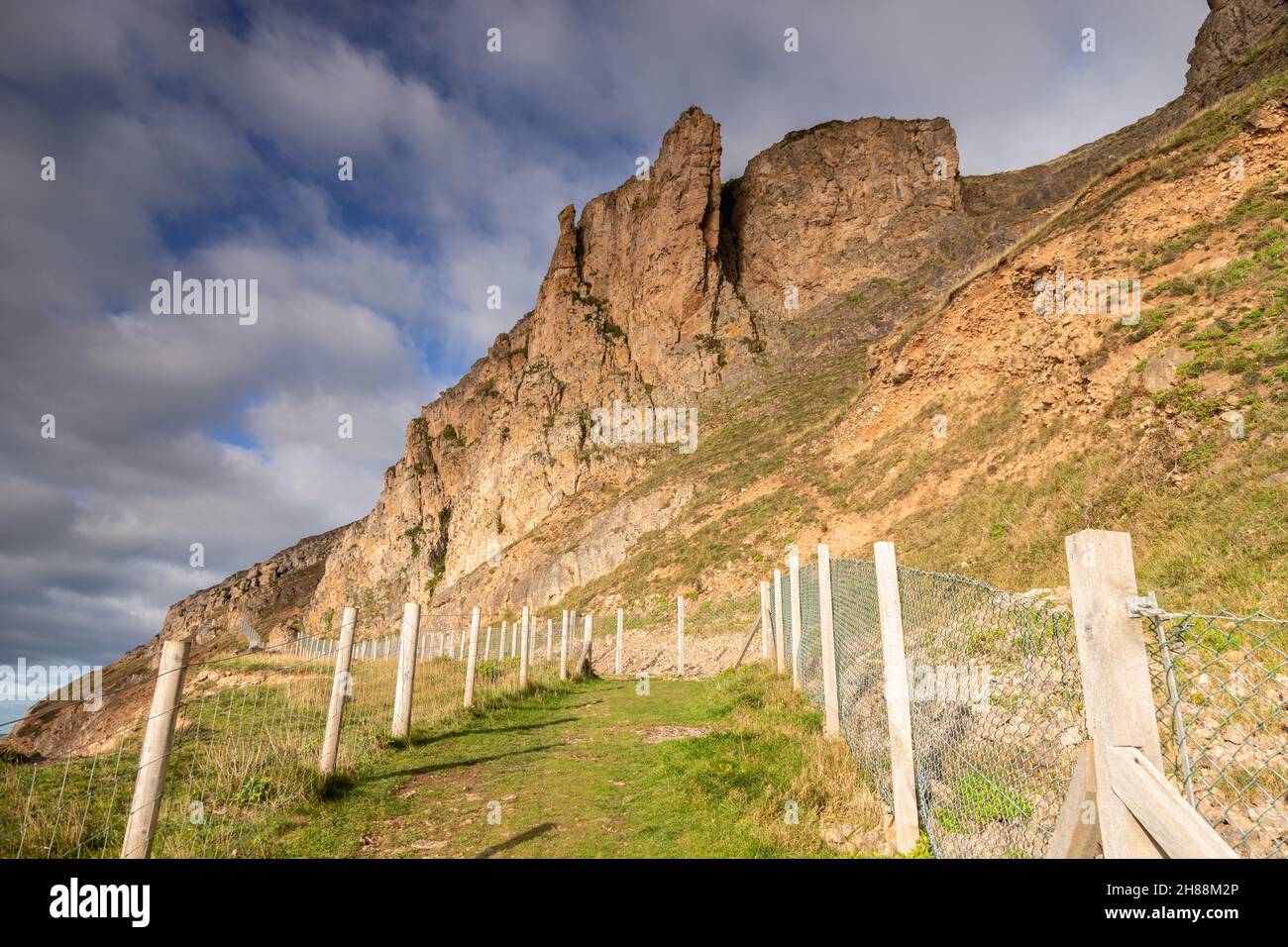 Karst limestone rock formations on the Great Orme, Llandudno, North Wales Stock Photo