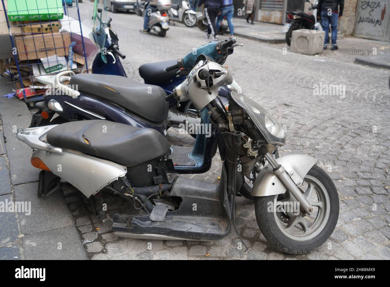 robbed scooter Stock Photo