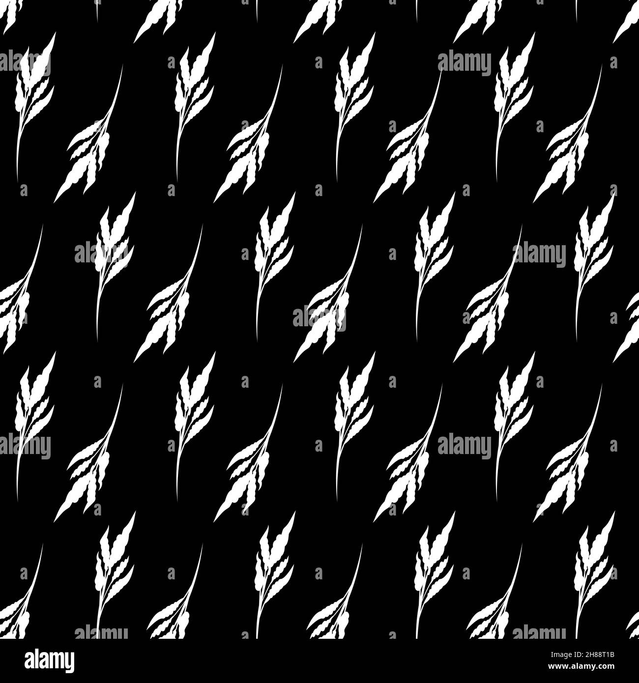 Seamless pattern black and white reed background wallpaper wrapping ...